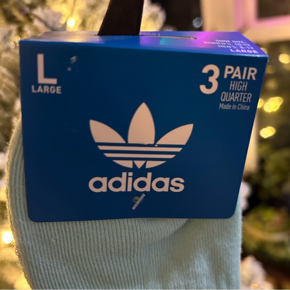 Adidas Assorted 3-Pair high quarter relaxed fit moisture wicking socks size L - Picture 6 of 7